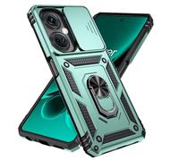 Jeelar ESONG Coque Para OnePlus Nord CE3 5G/CE3 Lite 5G/Nord N30 5G,Oppo A98 5G/F23,TPU+PC Rigide Armure Housse avec Lentille Coulissante Couverture/Rotation à 360 Anneau de Support,Vert