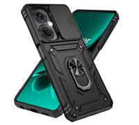 Jeelar ESONG Coque Para Samsung Galaxy S26,TPU+PC Rigide Armure Housse avec Lentille Coulissante Couverture/Rotation à 360 Anneau de Support,Le Noir