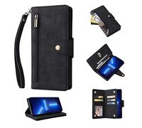 Jeelar ESONG Coque pour Google Pixel 6a,Cuir PU Premium Housse à Rabat Portefeuille Coque avec Horizontale Rangements de Cartes et Fermeture Aimantée - Le Noir