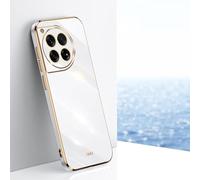Jeelar ESONG Coque pour OnePlus 12R/OnePlus Ace 3 Étui,Ultra Fine Antichoc Protecteur Housse,Silicone Souple TPU Etui,Protection Camera,Bumper Case Cover pour Femme-Blanc