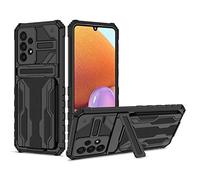 Jeelar ESONG Coque pour Samsung Galaxy A33 5G 2022,[Military Grade Anti-Chute] Premium Housse à Ultra Mince Protection Case,Stand Support,Carte de Crédit Slot-Le Noir