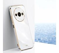 Jeelar ESONG Coque pour Xiaomi Redmi A3 Étui,Ultra Fine Antichoc Protecteur Housse,Silicone Souple TPU Etui,Protection Camera,Bumper Case Cover pour Femme-Blanc