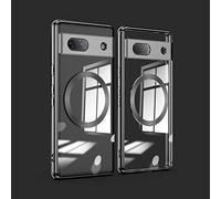 Jeelar ESONG Magnétique Coque Google Pixel 7A,Etui Antichoc avec MagSafe[Recharge sans Fil],Silicone Mince Housse avec Protection D'objectif D'appareil Photo,Case de Protection Transparente-Noir