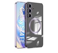 Jeelar ESONG Magnétique Coque Samsung Galaxy S25,Etui Antichoc avec MagSafe[Recharge sans Fil],Silicone Mince Housse avec D'objectif D'appareil Photo,Case de Transparente-Lavande