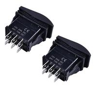 JEENDA Lot de 2 interrupteurs à bascule VLD2S00B-AZC00-000 6 broches ON-OFF DPDT 20 A 12 VDC