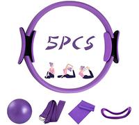 JEENIN Lot de 5 anneaux de Pilates - 14" - Pour yoga, fitness, pilates - Équipement pour entraînement à la maison - Violet
