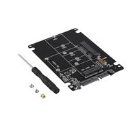 Jeenuuder 2 en 1 Ngff M.2 B + M Mini Clé Pci-E Ou Ssd Msata vers Carte D'Adaptateur Sata III pour Msata Ssd/ 2230/2242/2260/22X80 M2
