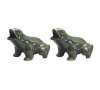 Jeenuuder 2 Pièces Grenouille Bouchons de Boulon de Toilette Décoratifs en Céramique Décoratifs Couvercles de Boulon de Toilette Bouchons Décoratifs Couvercles de Boulon de Toilette