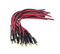 Jeenuuder 20 pcs 5,5 x 2,1 mm Male DC Power Jack Plug CCTV Camera Ligne de Connexion d'alimentation