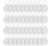 Jeenuuder 40 Pièces de Porte-Clés Hexagonaux par Sublimation, Vierges de Transfert de Chaleur Double Face, Panneau Vierge en MDF, Porte-Clés Vierges, Durables et Faciles à Installer