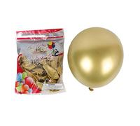 Jeenuuder 50 PièCes SéRies 10 Pouces Ballons en Latex MéTalliques éPais Chrome Brillant MéTal Perle Ballon Globos pour la DéCoration de FêTe - Or