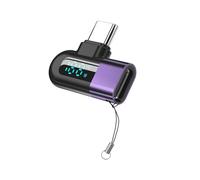 Jeenuuder Adaptateur OTG 6A à Affichage Numérique de Type C vers Type C pour Câble USB C de Charge 120 W, Connecteur USB 2.0 Violet