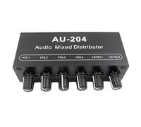 Jeenuuder AU-204 Carte de Mixage de Signal Audio Stéréo Pilote de Casque Amplificateurs de Puissance Distributeur de Mixage 3,5 mm Installation Facile