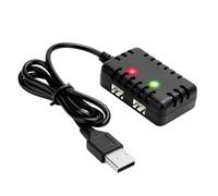Jeenuuder Chargeur 2 en 1 2S 7,4 V avec Connecteur XH-3P pour Voitures et Camions RC AX24 SCX24 UTB18 SCX24, Batteries au Lithium 7,4 V 2S
