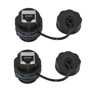 Jeenuuder Coupleur à sur Panneau RJ45 2 Pièces, Connecteur Ethernet LAN à sur Panneau Industriel Blindé IP68 pour CAT6/CAT5E/CAT5