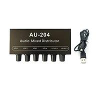 Jeenuuder MéLangeur Audio StéRéO Distributeur SéLecteur de Signal Commutateur 2 EntréEs 4 Sorties ContrôLe Individuellement Amplificateur de Casque