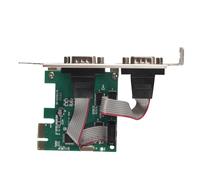 Jeenuuder PCI Express 2 Ports Serial RS232 COM Db9 Carte ContrôLeur PCI-E 1.0 X 1 WCH382 Puce avec Support à Profil Bas