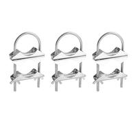 Jeenuuder Pince de Mât à Double Antenne Bloc de Mâchoire en V avec Boulons en U Kit de Support de de Mât Antirouille à Mât pour TV, CB (3 Ensembles)