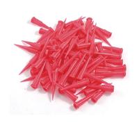 Jeenuuder Plastique conique d'epingle colle Distributeur Aiguille, 25 Jauge, 0.26mm Taille de l'ouverture, rouge (Paquet de 100)