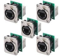 Jeenuuder Prise de Châssis Ethercon Rj45, Prise de sur Panneau d'alimentation/Passage D-N8FDP RJ45, Connecteur Vertical Cat5 RJ45 à sur Panneau Série D, Installation Facile et