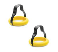 Jeenuuder Spatule à Œufs en Silicone, Anneaux à Œufs 2 en 1, Spatule à Poignée et à Rabat, Crêpes, Pain Doré, Omelette, pour, 2 Pièces