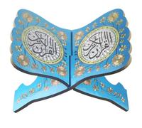 Jeenuuder Supports de Livres en Bois à Cadre Intersecté, Support de Livre en Bois, Support de Livre Ouvert pour Afficher la Lecture d'art, de Bible, de Livre de Cuisine, Bleu