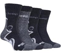 Jeep 4 Pack Performance Boot Socks Mens Impression au charbon de bois Tailles 6 à 11 pour hommes Male