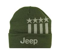Jeep Bonnet en tricot avec étoiles et rayures pour homme ou femme Vert militaire
