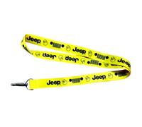 Jeep Cordon canard avec texte et logos de grille - Jaune - Fermoir mousqueton pivotant pour clés, porte-badges, porte-cartes et porte-clés (jaune)