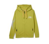 JEEP Homme XP Man Hooded Full Zip Sweatshirt W/Zipped Pockets Sideways X Reflective Sleeve Print Jx24a Sweat, Dark Hyper Green, M EU