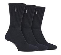 JEEP - Lot de 3 Paires Homme Coton Vintage Randonnée Chaussettes avec Renfort Renforcees (Noir, 39-45)