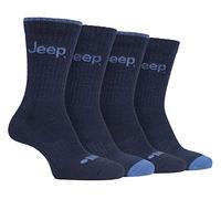 Jeep - Lot de 4 Paires Homme Chaussettes Outdoor Trekking Randonnée pour Bottes (bleu marine/denim, 39-45)