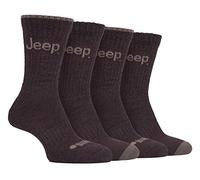 JEEP - Lot de 4 Paires Homme Chaussettes Outdoor Trekking Randonnée pour Bottes (Brown/Terre, 39-45)