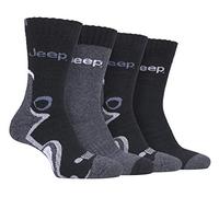 Jeep - Lot de 4 Paires Homme Chaussettes Outdoor Trekking Randonnée pour Bottes (charbon/noir, 39-45)