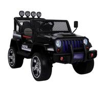 Jeep Noir Voiture Électrique Enfants 4x45W Eva Roues Similicuir LED Télécommande