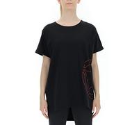 JEEP O102259-B170 J T-Shirt Oversize Femme Impression coté Star Outline Manches à Revers J21W Black/Flame Re S