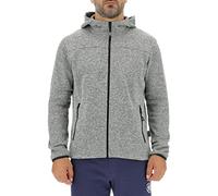 JEEP O102558-G142 J MAN HOODED TRICOT FLEECE JACKET W/Zipped Pockets J22W Grey Melange M