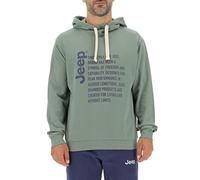 JEEP O102569-E847 J Man Hooded Sweatshirt Since 1941... - Print J22W Agave Green/Deep Blu M