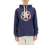 JEEP O102608-A184 J Woman Hooded Oversize Sweatshirt Star Striped Print J22W Deep Blue M