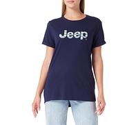 JEEP O102611-A184 J Woman T-Shirt Oversize Striped Print Turn-up Sleeve J22W Deep Blue M