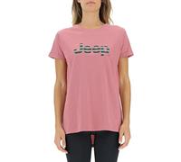 JEEP O102611-P490 J Woman T-Shirt Oversize Striped Print Turn-up Sleeve J22W Dusty Rose XL