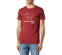JEEP O102899-R077 J T-Shirt Homme Moose Outline Grande Impression - Venture Into The Wild J23W Bordeaux XXL