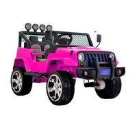 Jeep Rose Voiture Électrique Enfants 4x45W Eva Roues Similicuir LED Télécommande