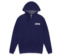 Jeep Sweat à capuche zippé en tissu éponge - Bleu ardoise - Sweat unisexe léger et super doux avec logo brodé