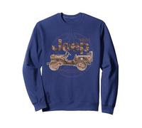 Jeep Willys MA Star Sweatshirt, Unisexe pour Adultes, Bleu Marine, M