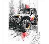 Jeep Wrangler Off-Road Adventure Puzzle 1000 Pièces Cadeau Unique Jeu Éducatif Défi Jouet À De Qualité Supérieure Peinture Art pour Adultes Et Enfants 38x26cm/1000pcs