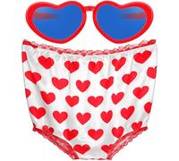 Jeere Lot de 2 paires de lunettes de soleil amusantes en forme de cœur pour la Saint Valentin, cadeau romantique pour adultes, hommes et femmes, rouge, blanc, taille unique