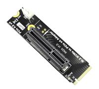 Jeerylow Carte adaptateur M2 NVMe Key-M vers PCI-E 4.0 X4 Riser Card avec cordon d'alimentation pour M.2 M Key 2260 2280 SSD