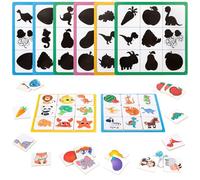 Jeesblsy Jouet Éducatif Assorti D'ombres, Mémoire Puzzle Montessori avec Animaux Fruits Cartes Tri et Empilage pour Garçons Filles Enfants Tout-Petits 3 Ans et Plus