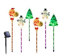 Jeesrt 6 Pack Moving Christmas Lights, LED Solar Christmas Lights Outdoor Decorations for Yard, Pathway, Patio (Color*A)